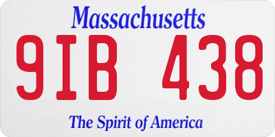 MA license plate 9IB438