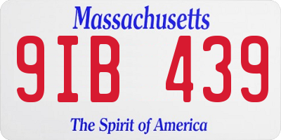 MA license plate 9IB439