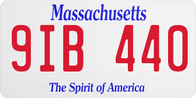 MA license plate 9IB440
