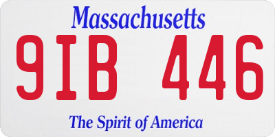 MA license plate 9IB446