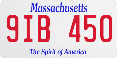 MA license plate 9IB450