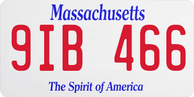 MA license plate 9IB466
