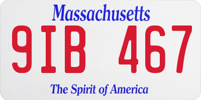MA license plate 9IB467