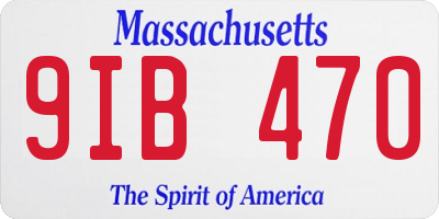 MA license plate 9IB470
