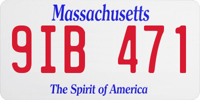 MA license plate 9IB471