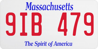 MA license plate 9IB479