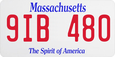 MA license plate 9IB480