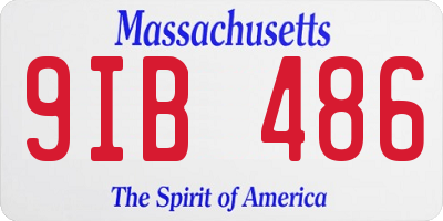 MA license plate 9IB486