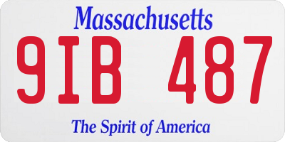MA license plate 9IB487
