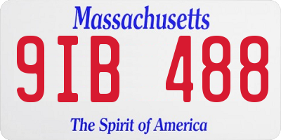 MA license plate 9IB488