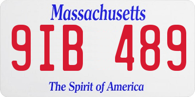 MA license plate 9IB489