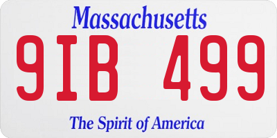 MA license plate 9IB499