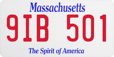 MA license plate 9IB501