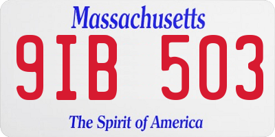 MA license plate 9IB503