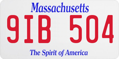 MA license plate 9IB504