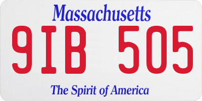 MA license plate 9IB505