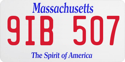MA license plate 9IB507