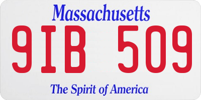 MA license plate 9IB509
