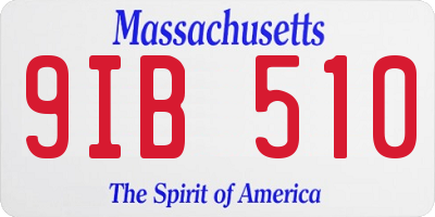 MA license plate 9IB510