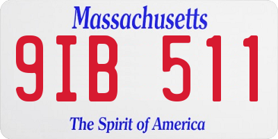 MA license plate 9IB511