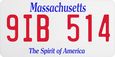 MA license plate 9IB514