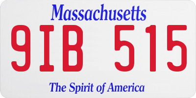 MA license plate 9IB515