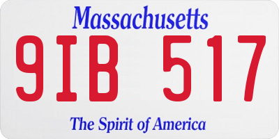 MA license plate 9IB517