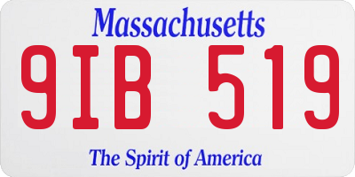 MA license plate 9IB519