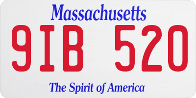 MA license plate 9IB520