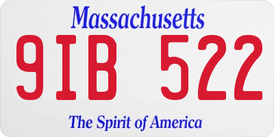MA license plate 9IB522