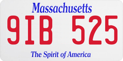 MA license plate 9IB525