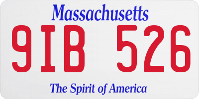 MA license plate 9IB526