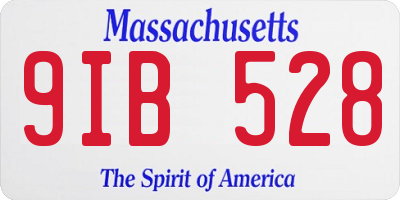 MA license plate 9IB528