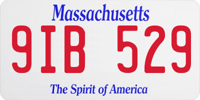 MA license plate 9IB529