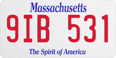 MA license plate 9IB531