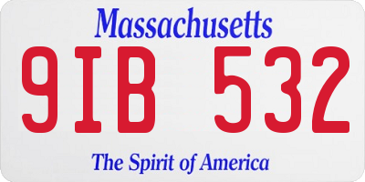 MA license plate 9IB532