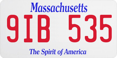 MA license plate 9IB535