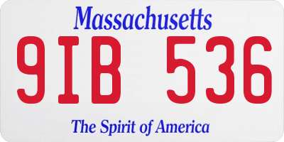 MA license plate 9IB536