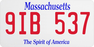 MA license plate 9IB537