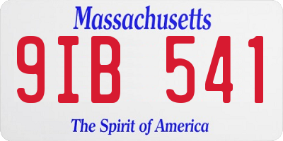 MA license plate 9IB541