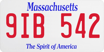 MA license plate 9IB542