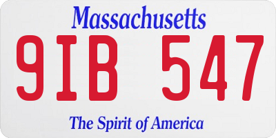 MA license plate 9IB547