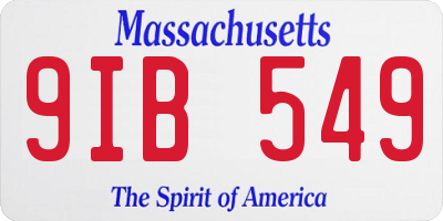 MA license plate 9IB549
