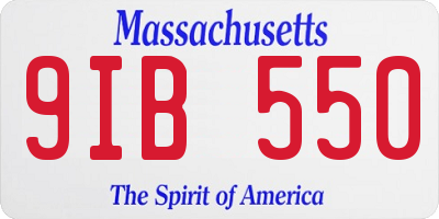 MA license plate 9IB550