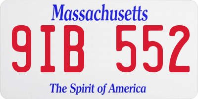 MA license plate 9IB552