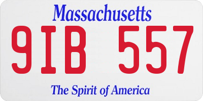 MA license plate 9IB557