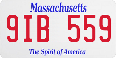 MA license plate 9IB559