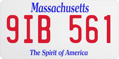 MA license plate 9IB561