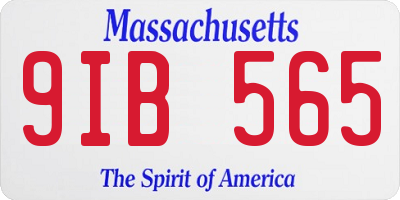 MA license plate 9IB565