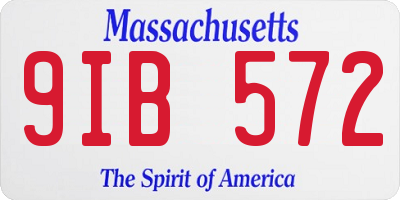 MA license plate 9IB572